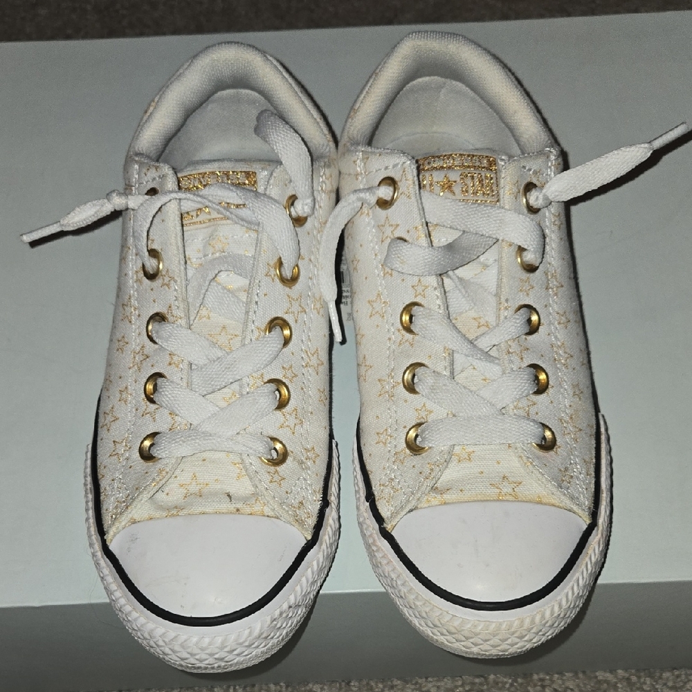 Converse White and Gold Sneakers Classic Design
